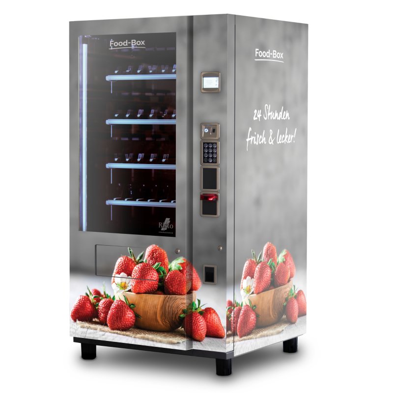 Erdbeerautomat in Grau